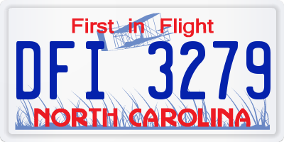 NC license plate DFI3279