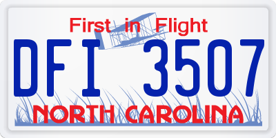 NC license plate DFI3507