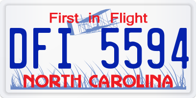 NC license plate DFI5594