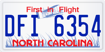 NC license plate DFI6354