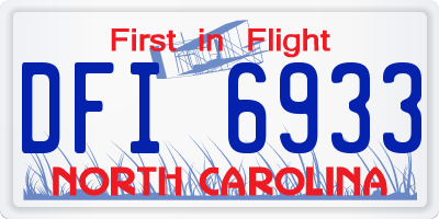 NC license plate DFI6933