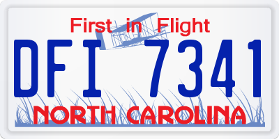 NC license plate DFI7341