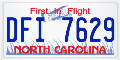 NC license plate DFI7629