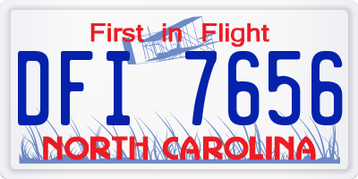 NC license plate DFI7656