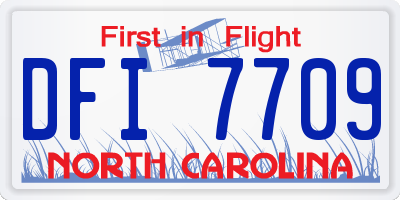 NC license plate DFI7709