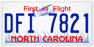 NC license plate DFI7821