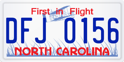 NC license plate DFJ0156