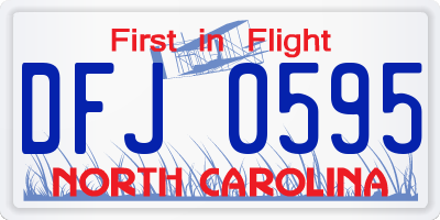NC license plate DFJ0595