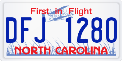 NC license plate DFJ1280