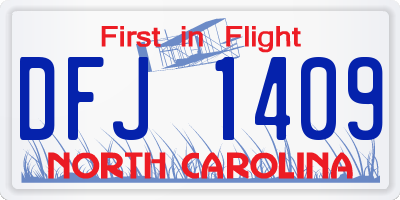 NC license plate DFJ1409
