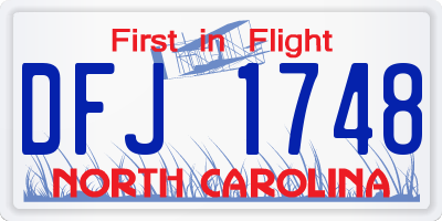 NC license plate DFJ1748