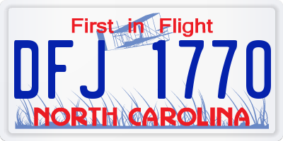 NC license plate DFJ1770