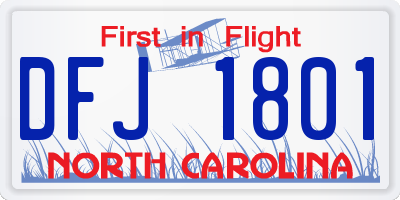 NC license plate DFJ1801