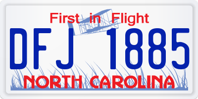 NC license plate DFJ1885
