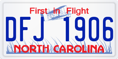 NC license plate DFJ1906