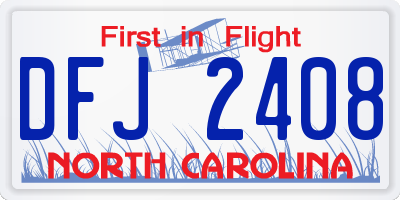 NC license plate DFJ2408