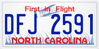 NC license plate DFJ2591