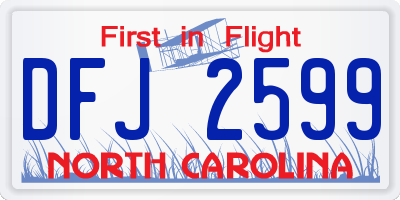 NC license plate DFJ2599