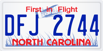 NC license plate DFJ2744