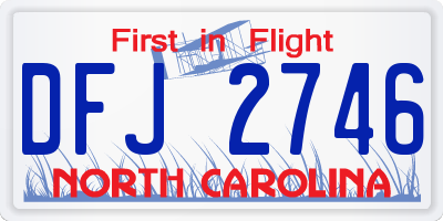 NC license plate DFJ2746