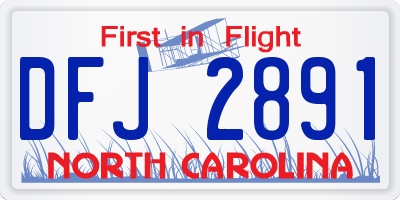 NC license plate DFJ2891