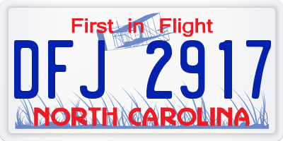NC license plate DFJ2917
