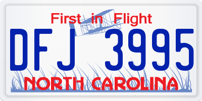 NC license plate DFJ3995