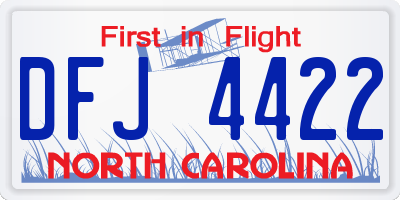 NC license plate DFJ4422