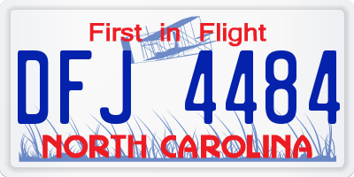 NC license plate DFJ4484