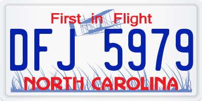 NC license plate DFJ5979