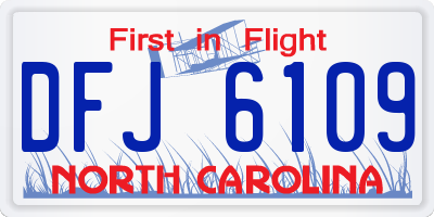 NC license plate DFJ6109