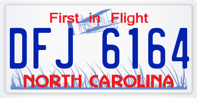 NC license plate DFJ6164