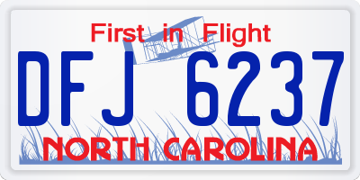 NC license plate DFJ6237