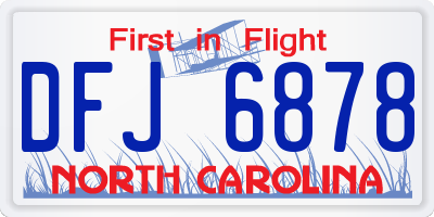NC license plate DFJ6878