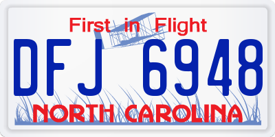 NC license plate DFJ6948