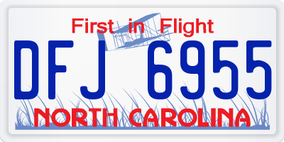 NC license plate DFJ6955