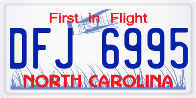 NC license plate DFJ6995
