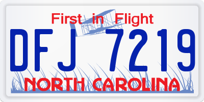 NC license plate DFJ7219