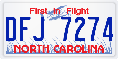 NC license plate DFJ7274