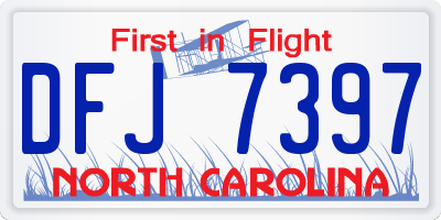 NC license plate DFJ7397