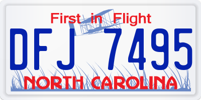 NC license plate DFJ7495