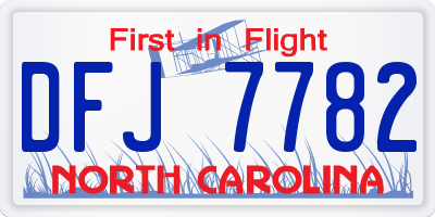 NC license plate DFJ7782