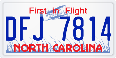 NC license plate DFJ7814