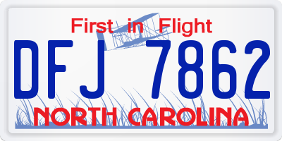 NC license plate DFJ7862