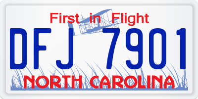 NC license plate DFJ7901