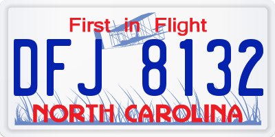 NC license plate DFJ8132