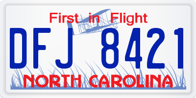 NC license plate DFJ8421