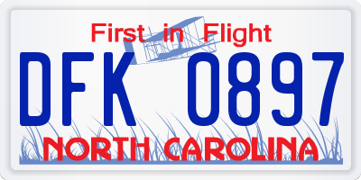 NC license plate DFK0897