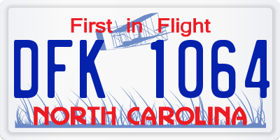 NC license plate DFK1064