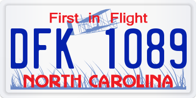 NC license plate DFK1089